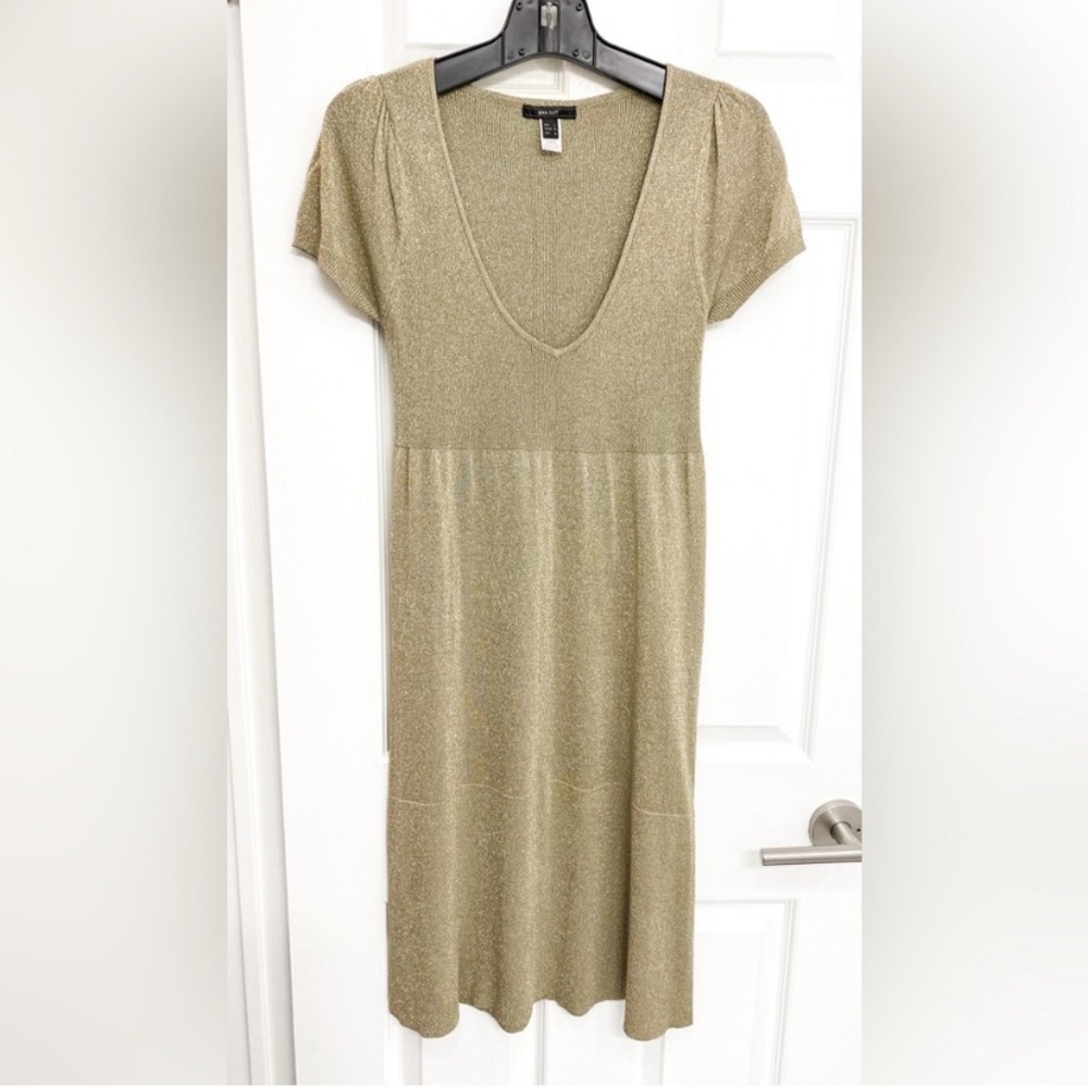 NWOT - Mango Gold Knit Dress